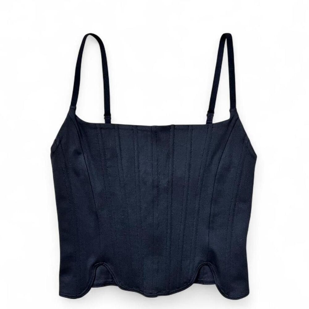 Black Cami Tank Top Structured Bustier Women’s Size Small